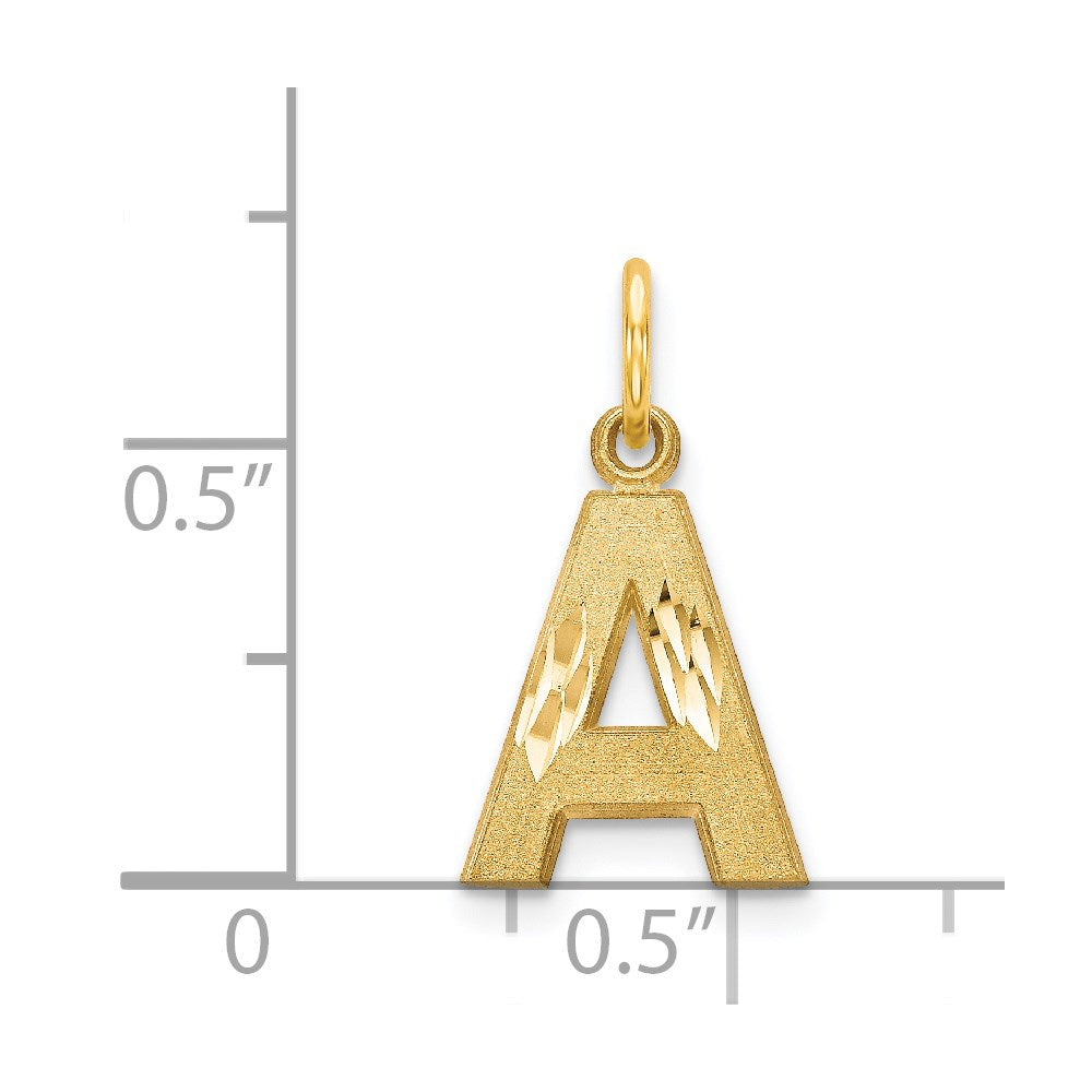 Million Charms 14K Yellow Gold Themed Alphabet Letter Initial A Charm