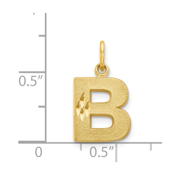 Million Charms 14K Yellow Gold Themed Alphabet Letter Initial B Charm