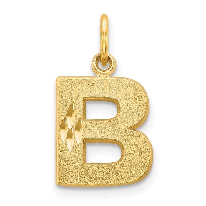 Million Charms 14K Yellow Gold Themed Alphabet Letter Initial B Charm