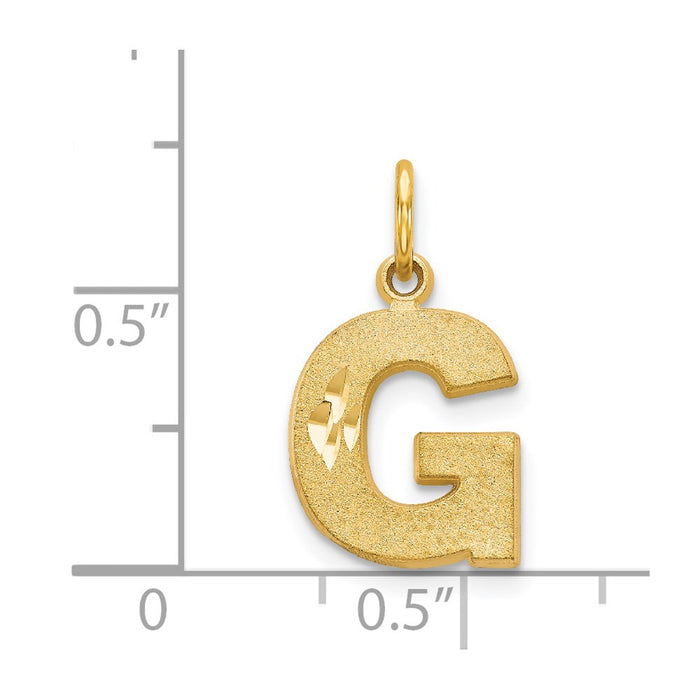 Million Charms 14K Yellow Gold Themed Alphabet Letter Initial G Charm