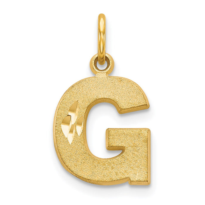 Million Charms 14K Yellow Gold Themed Alphabet Letter Initial G Charm