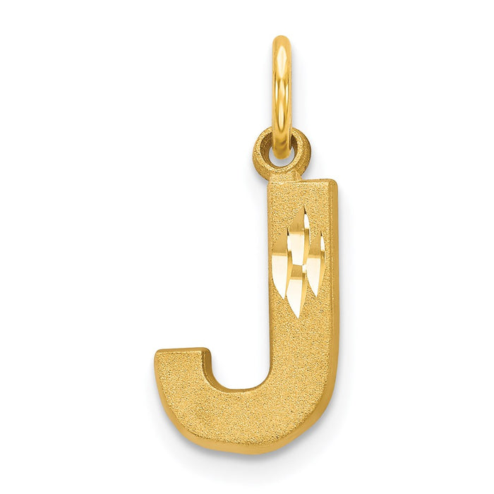 Million Charms 14K Yellow Gold Themed Alphabet Letter Initial J Charm