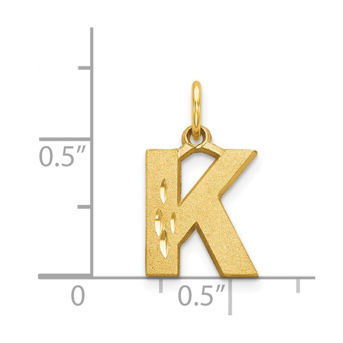 Million Charms 14K Yellow Gold Themed Alphabet Letter Initial K Charm