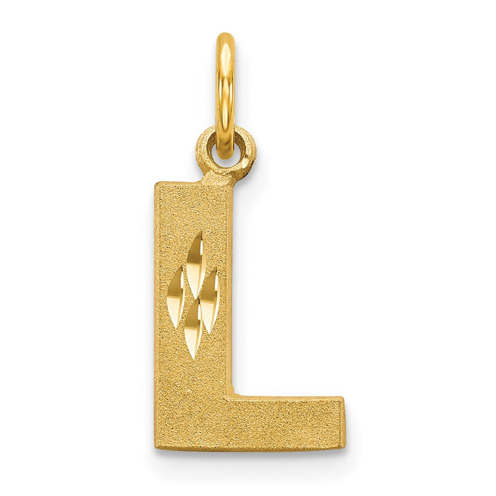 Million Charms 14K Yellow Gold Themed Alphabet Letter Initial L Charm