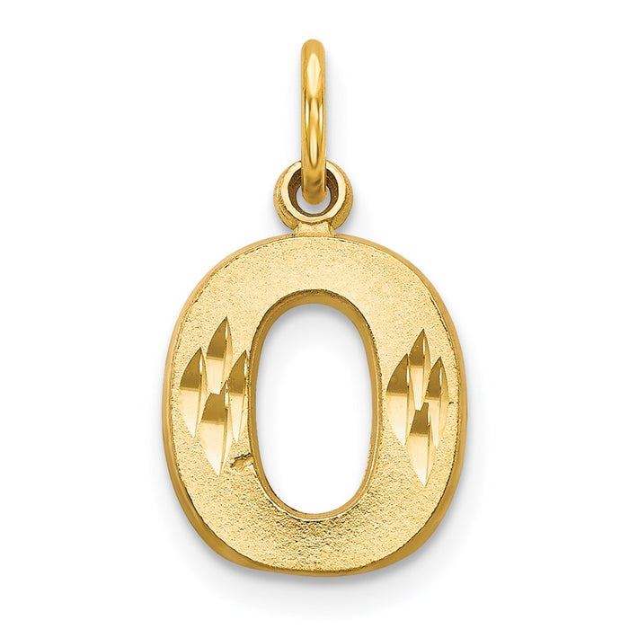 Million Charms 14K Yellow Gold Themed Alphabet Letter Initial O Charm