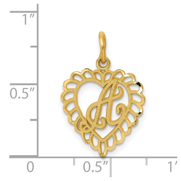 Million Charms 14K Yellow Gold Themed Alphabet Letter Initial A Charm