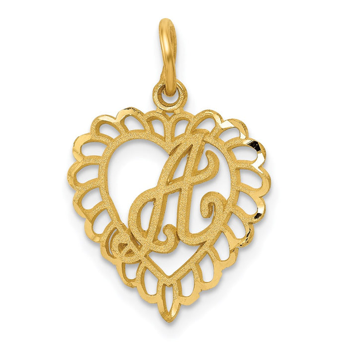 Million Charms 14K Yellow Gold Themed Alphabet Letter Initial A Charm