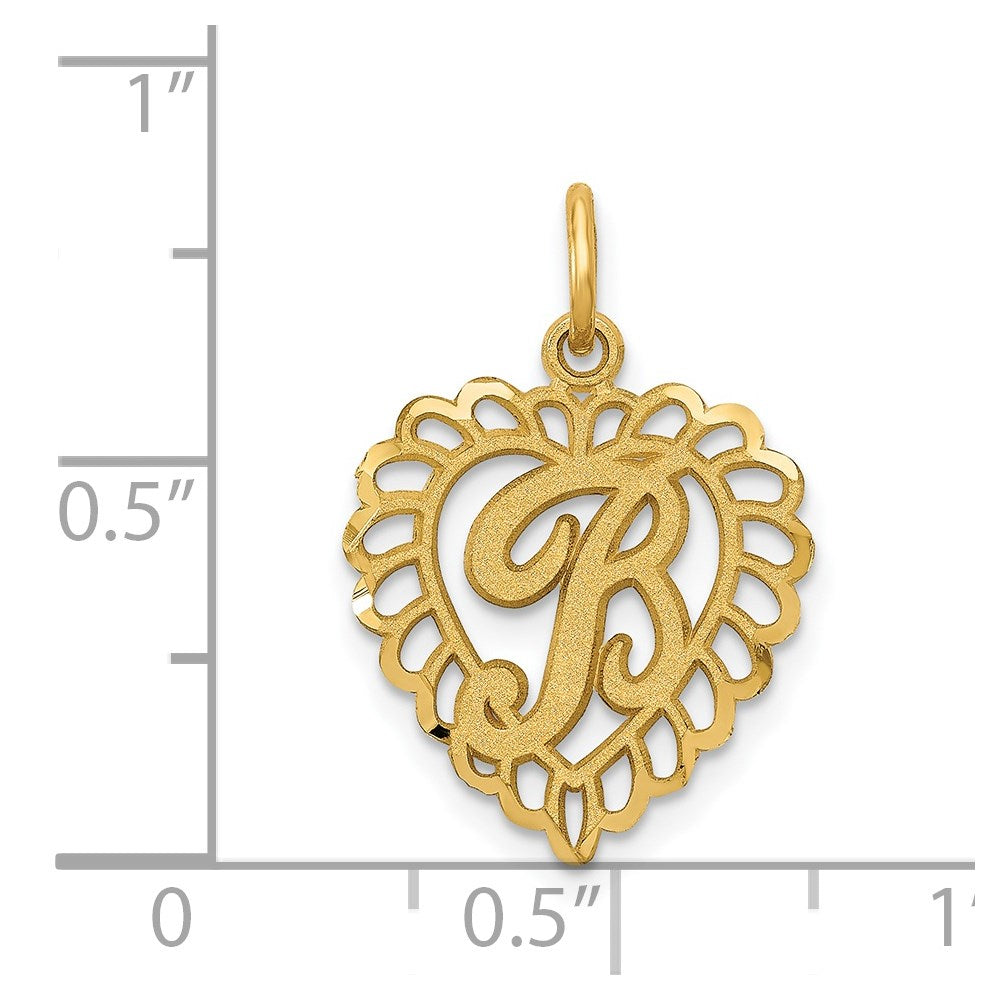 Million Charms 14K Yellow Gold Themed Alphabet Letter Initial B Charm