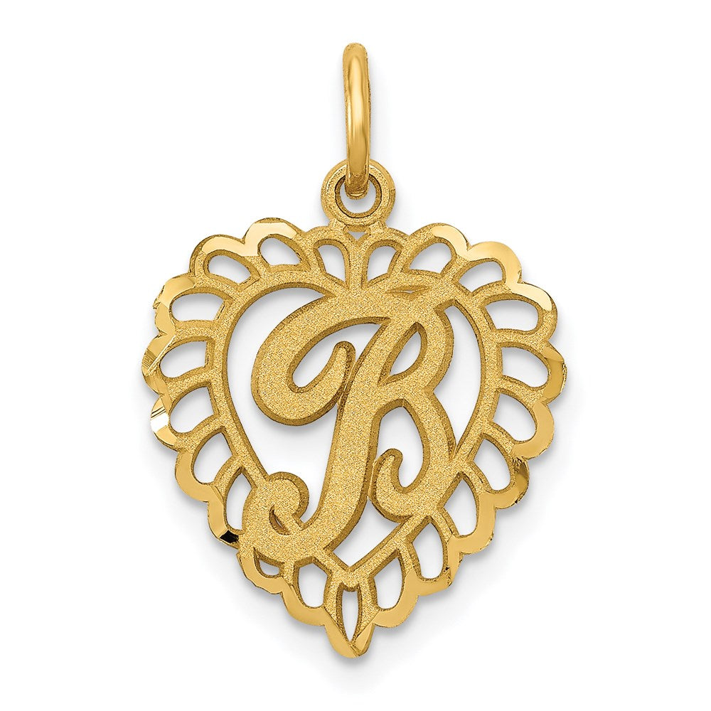 Million Charms 14K Yellow Gold Themed Alphabet Letter Initial B Charm