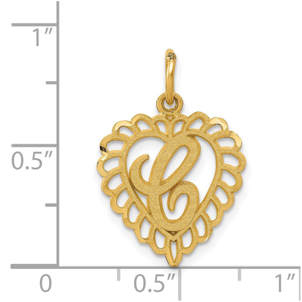 Million Charms 14K Yellow Gold Themed Alphabet Letter Initial C Charm
