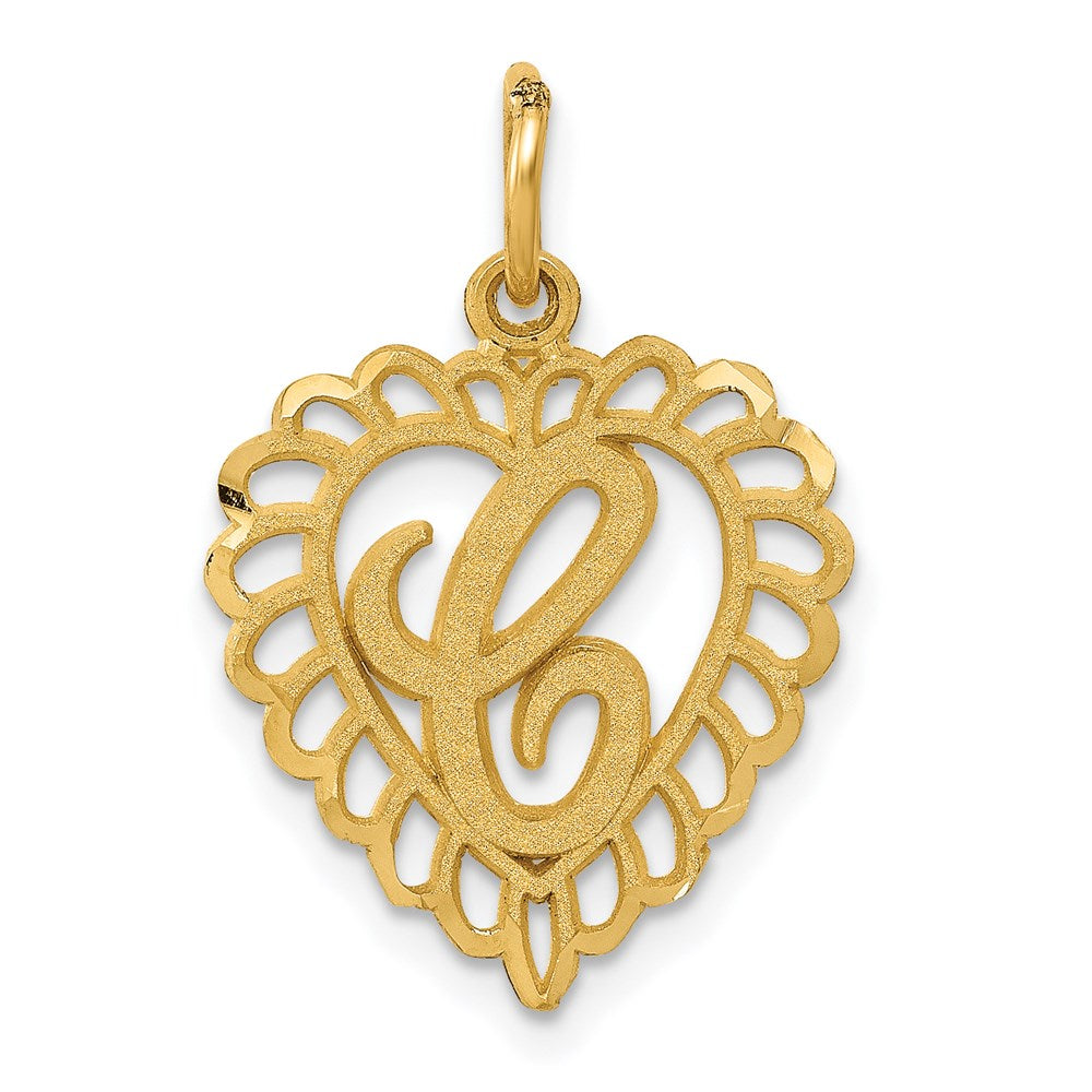 Million Charms 14K Yellow Gold Themed Alphabet Letter Initial C Charm