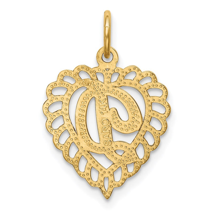 Million Charms 14K Yellow Gold Themed Alphabet Letter Initial D Charm