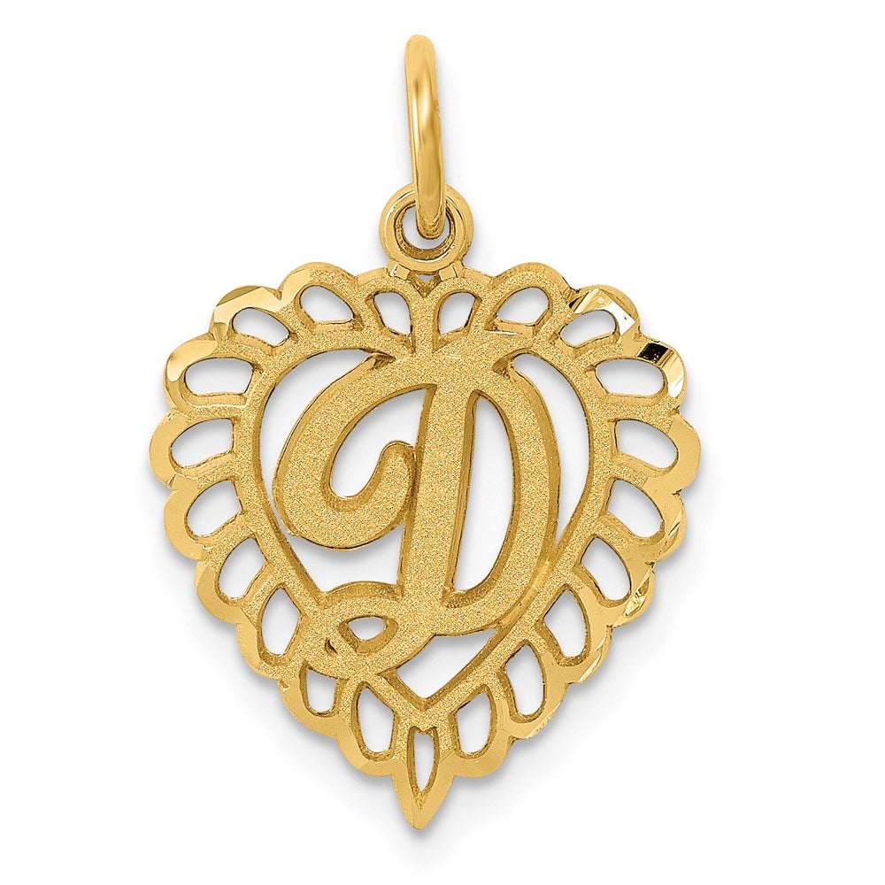 Million Charms 14K Yellow Gold Themed Alphabet Letter Initial D Charm