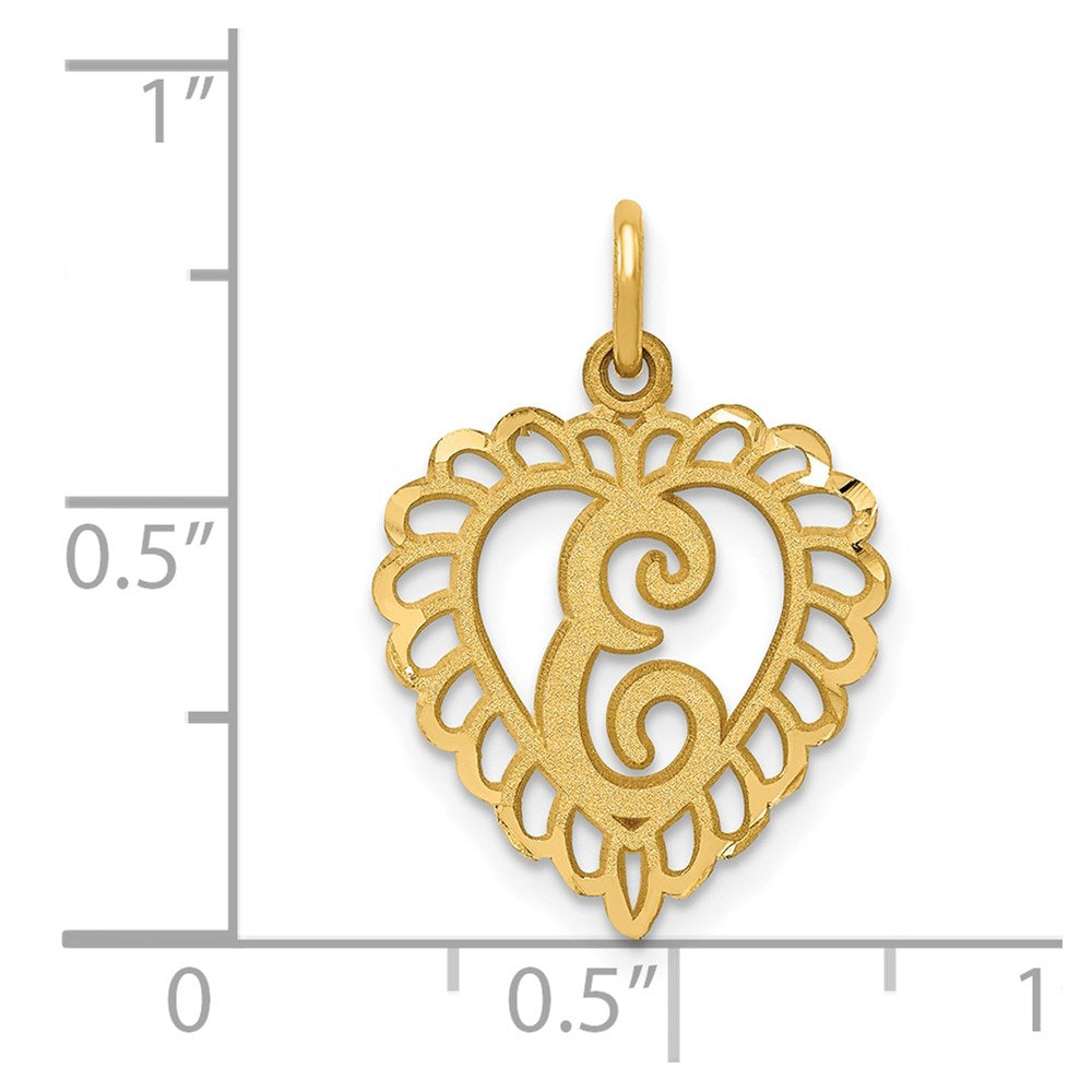 Million Charms 14K Yellow Gold Themed Alphabet Letter Initial E Charm