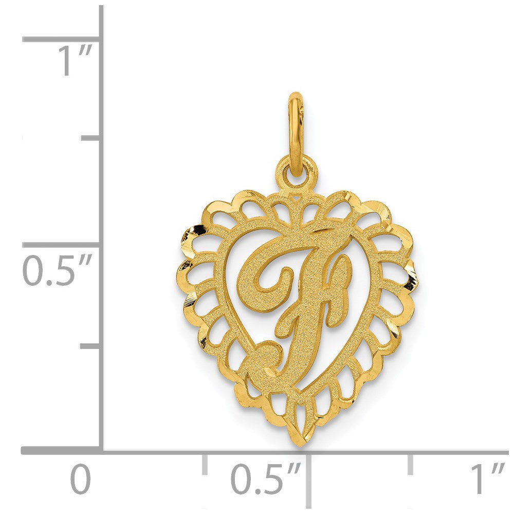 Million Charms 14K Yellow Gold Themed Alphabet Letter Initial F Charm