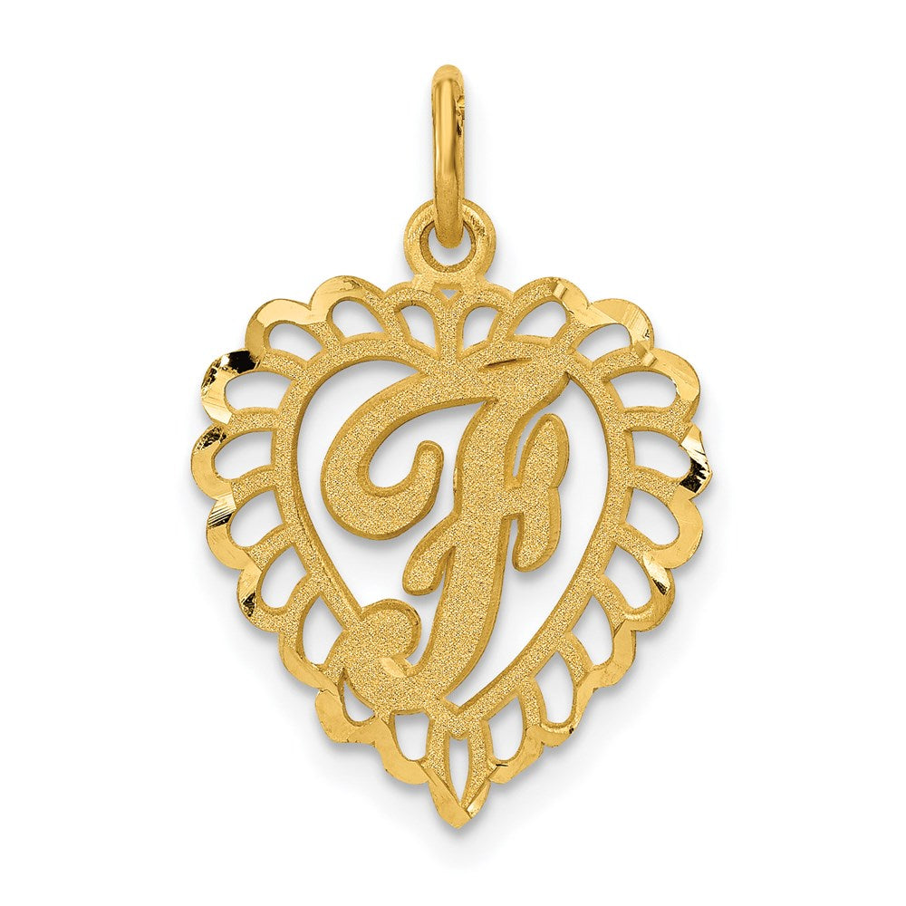 Million Charms 14K Yellow Gold Themed Alphabet Letter Initial F Charm