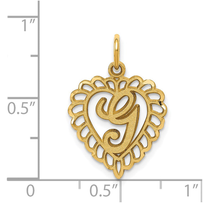 Million Charms 14K Yellow Gold Themed Alphabet Letter Initial G Charm