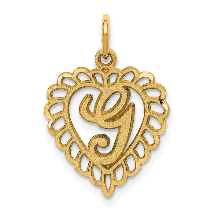 Million Charms 14K Yellow Gold Themed Alphabet Letter Initial G Charm