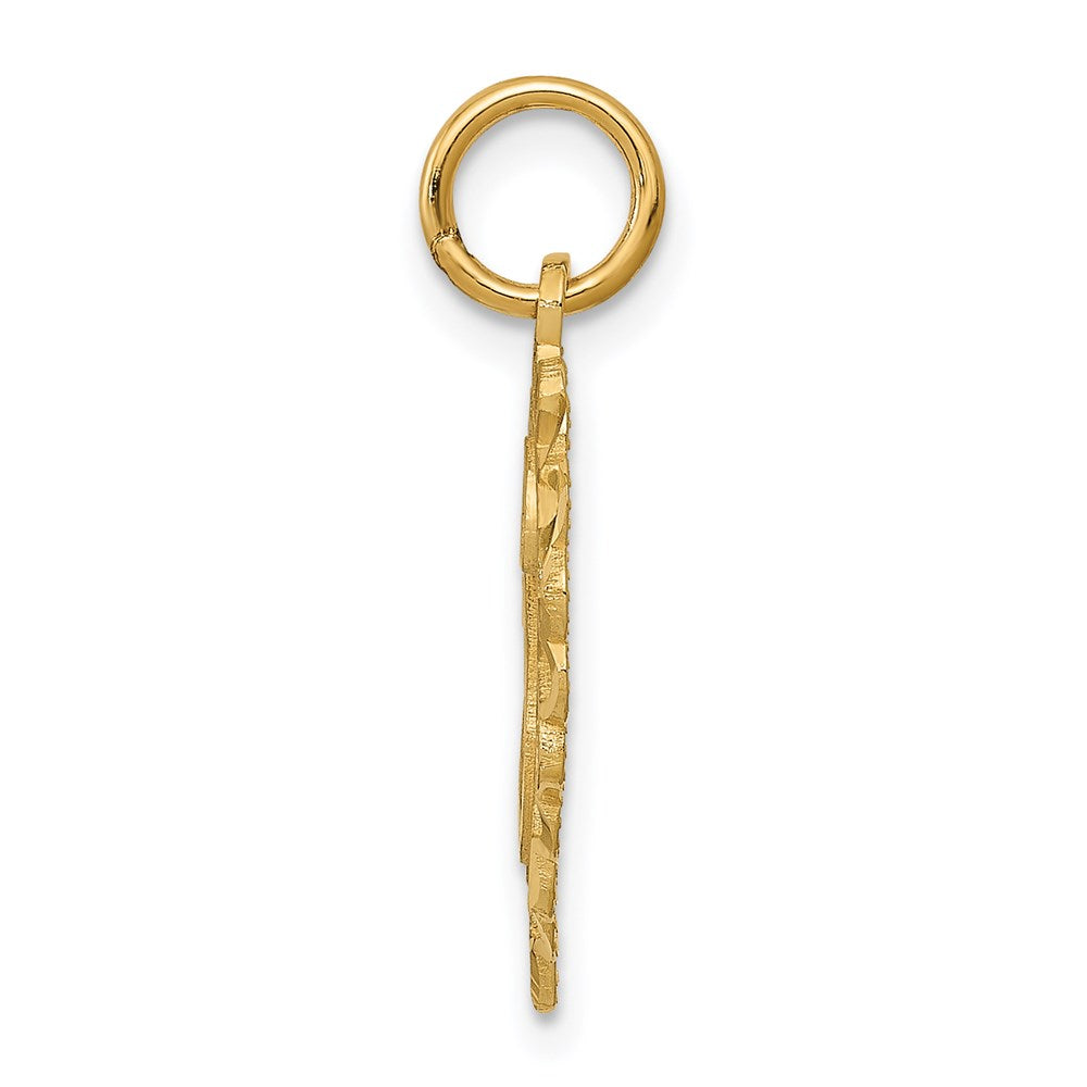 Million Charms 14K Yellow Gold Themed Alphabet Letter Initial H Charm