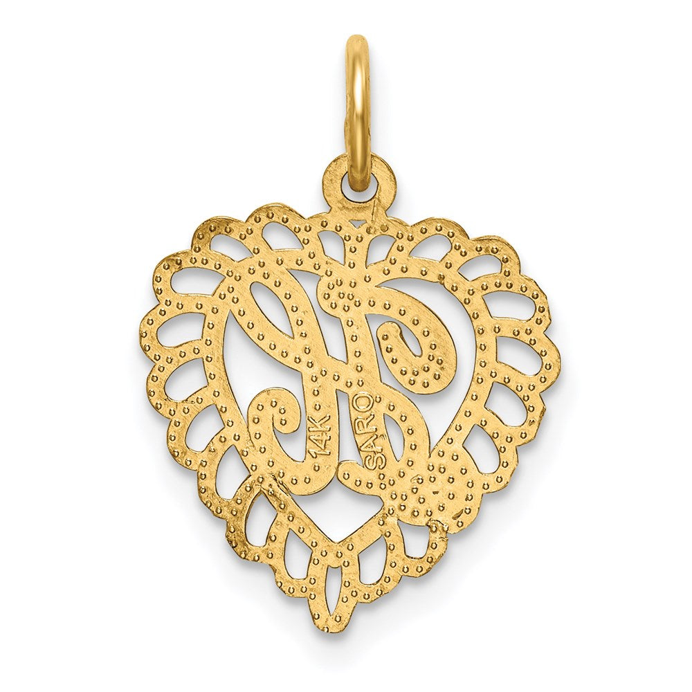 Million Charms 14K Yellow Gold Themed Alphabet Letter Initial H Charm
