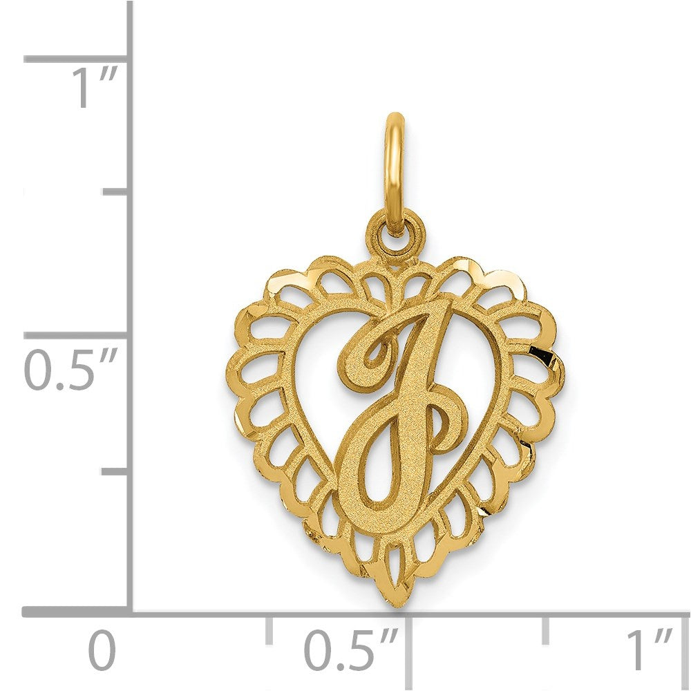 Million Charms 14K Yellow Gold Themed Alphabet Letter Initial J Charm