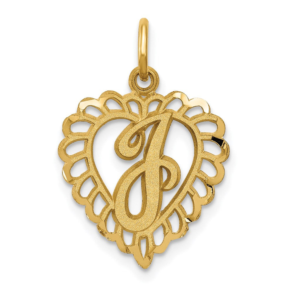 Million Charms 14K Yellow Gold Themed Alphabet Letter Initial J Charm