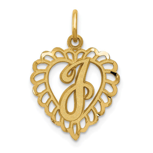 Million Charms 14K Yellow Gold Themed Alphabet Letter Initial J Charm