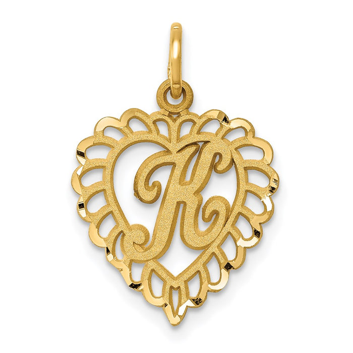 Million Charms 14K Yellow Gold Themed Alphabet Letter Initial K Charm