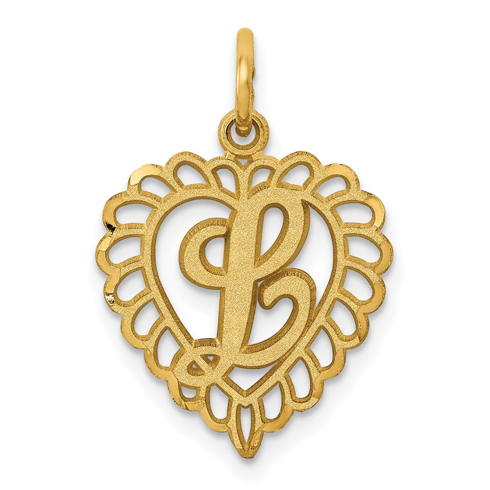 Million Charms 14K Yellow Gold Themed Alphabet Letter Initial L Charm