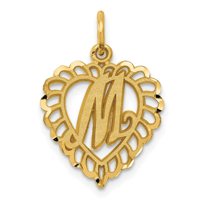 Million Charms 14K Yellow Gold Themed Alphabet Letter Initial M Charm