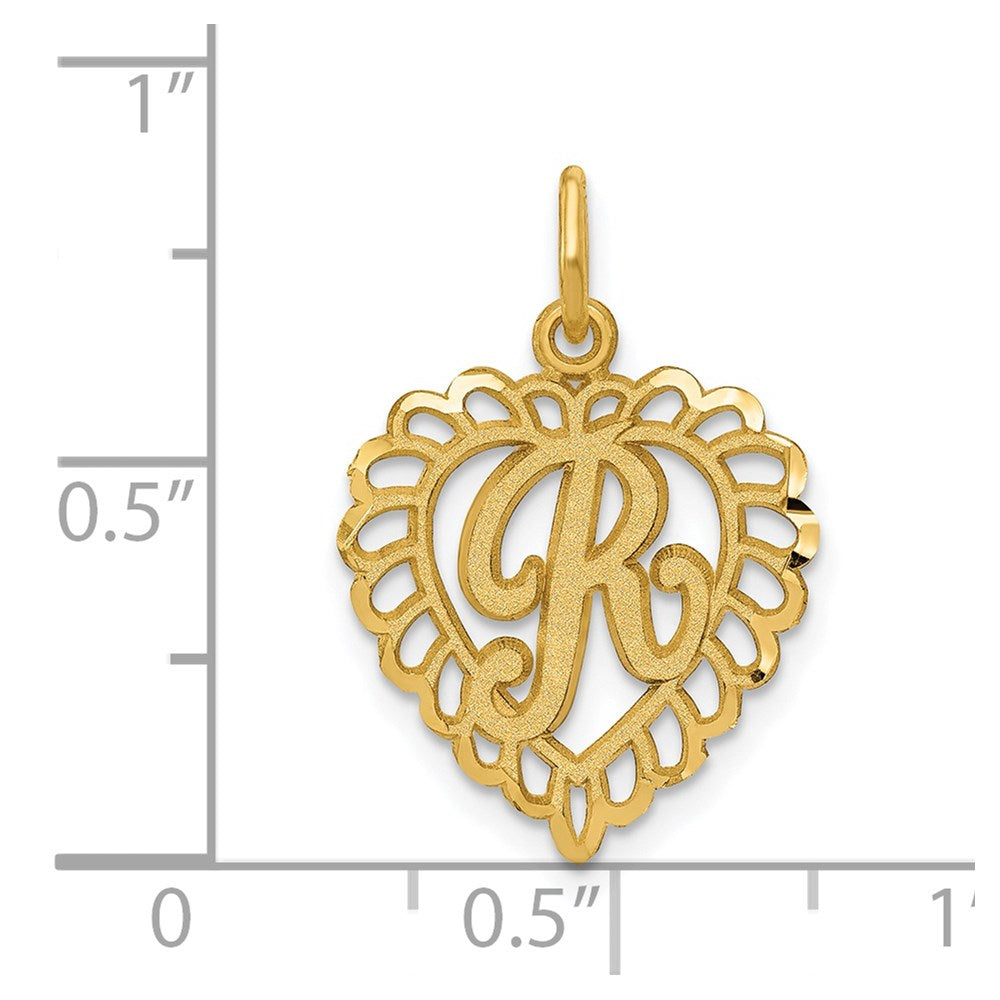 Million Charms 14K Yellow Gold Themed Alphabet Letter Initial R Charm
