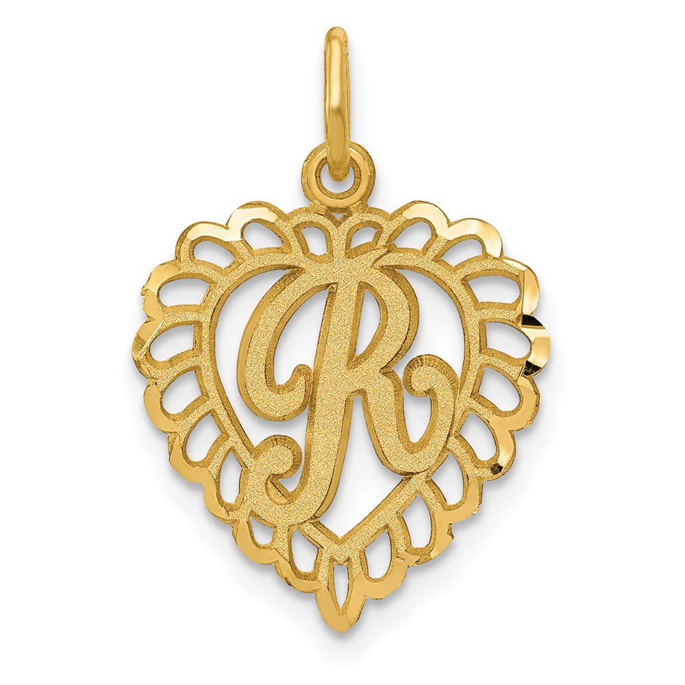 Million Charms 14K Yellow Gold Themed Alphabet Letter Initial R Charm