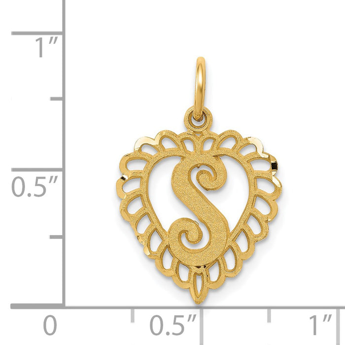 Million Charms 14K Yellow Gold Themed Alphabet Letter Initial S Charm