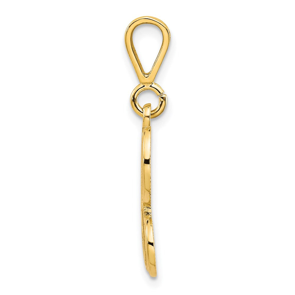Million Charms 14K Yellow Gold Themed Alphabet Letter Initial H Charm