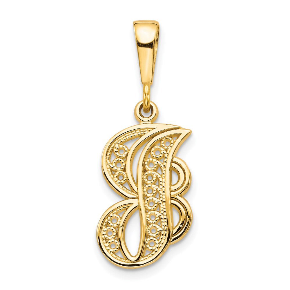 Million Charms 14K Yellow Gold Themed Alphabet Letter Initial J Charm