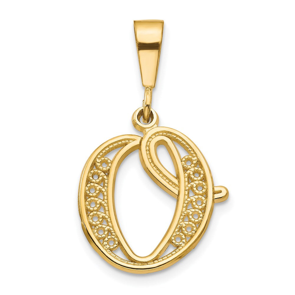 Million Charms 14K Yellow Gold Themed Alphabet Letter Initial O Charm