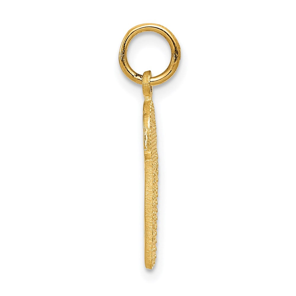 Million Charms 14K Yellow Gold Themed Sports Basketball In Net Charm