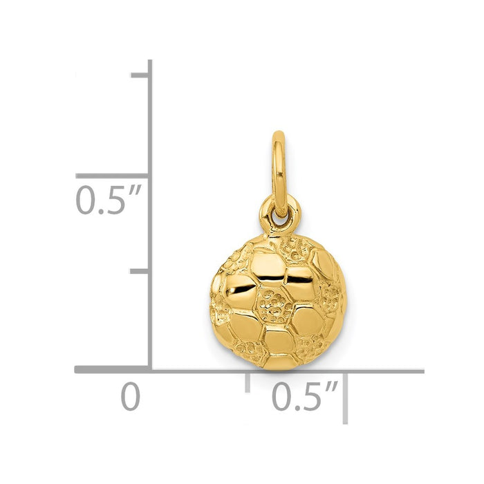 Million Charms 14K Yellow Gold Themed Sports Soccer Ball Charm