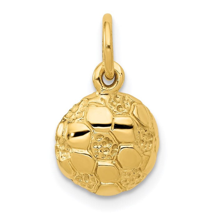 Million Charms 14K Yellow Gold Themed Sports Soccer Ball Charm