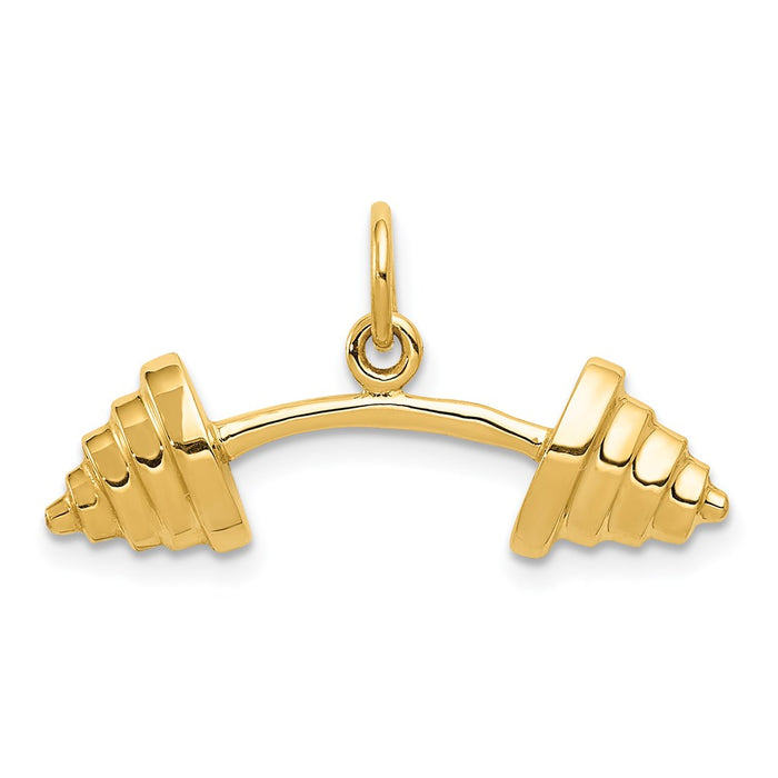 Million Charms 14K Yellow Gold Themed Barbell Charm