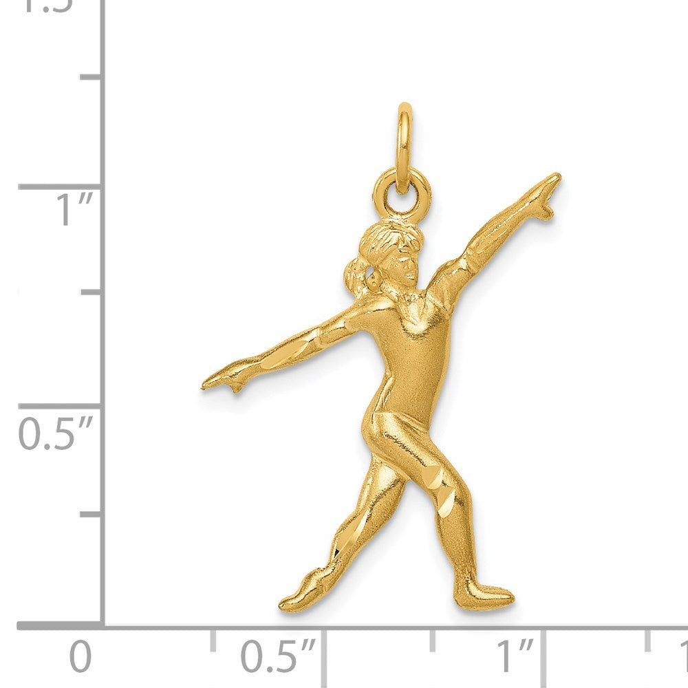 Million Charms 14K Yellow Gold Themed Gymnast Charm