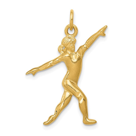 Million Charms 14K Yellow Gold Themed Gymnast Charm