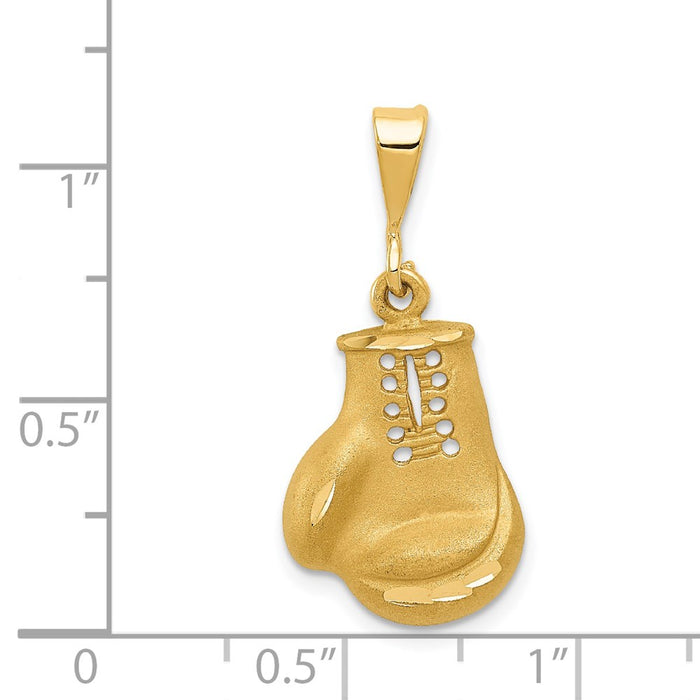 Million Charms 14K Yellow Gold Themed Sports Boxing Glove Charm