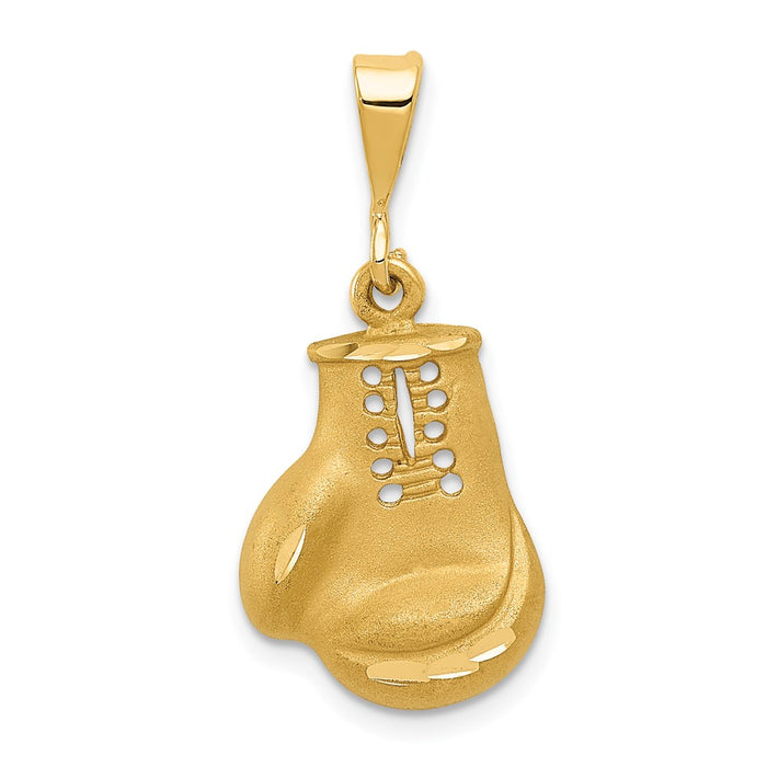 Million Charms 14K Yellow Gold Themed Sports Boxing Glove Charm