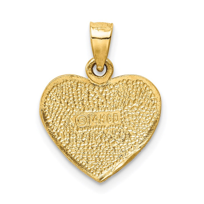 Million Charms 14K Yellow Gold Themed Heart Pendant