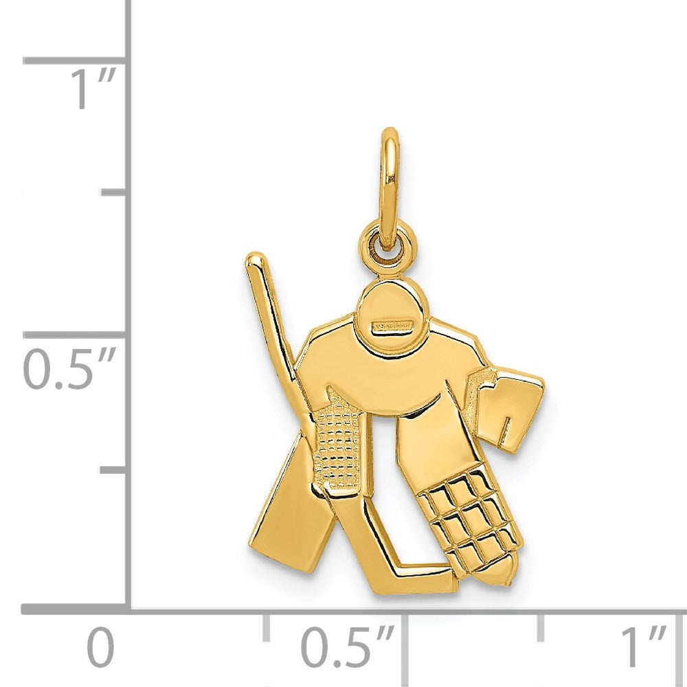 Million Charms 14K Yellow Gold Themed Sports Hockey Goalie Charm