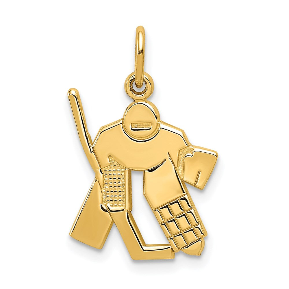Million Charms 14K Yellow Gold Themed Sports Hockey Goalie Charm