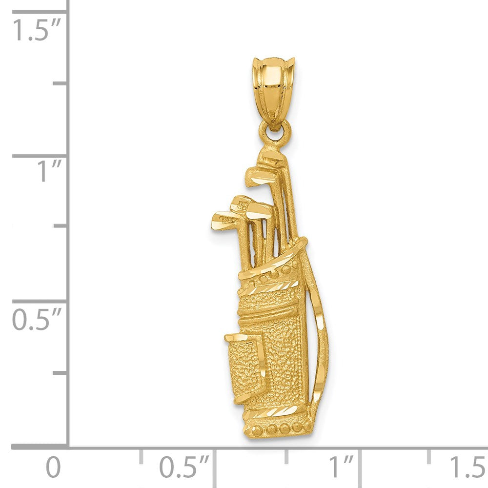 Million Charms 14K Yellow Gold Themed Sports Golf Bag Charm
