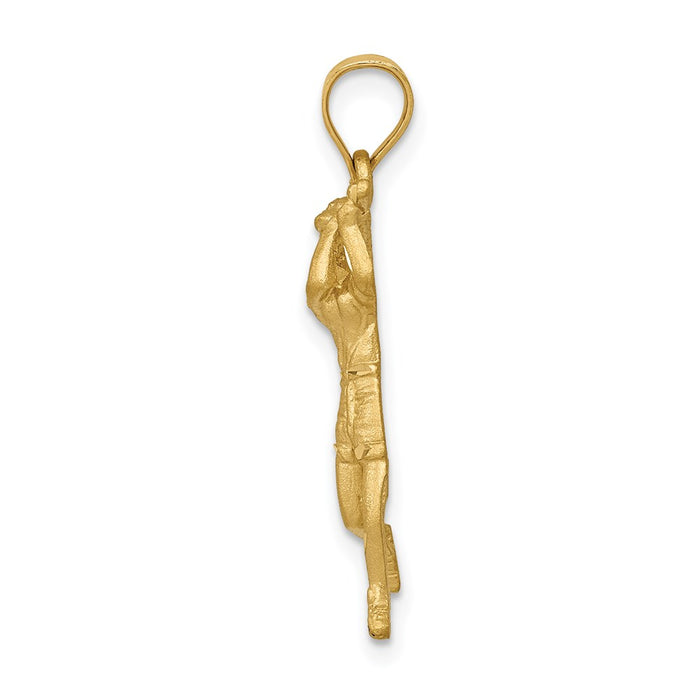 Million Charms 14K Yellow Gold Themed Female Golfer Pendant