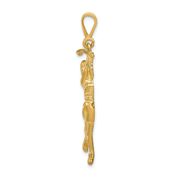 Million Charms 14K Yellow Gold Themed Female Golfer Pendant